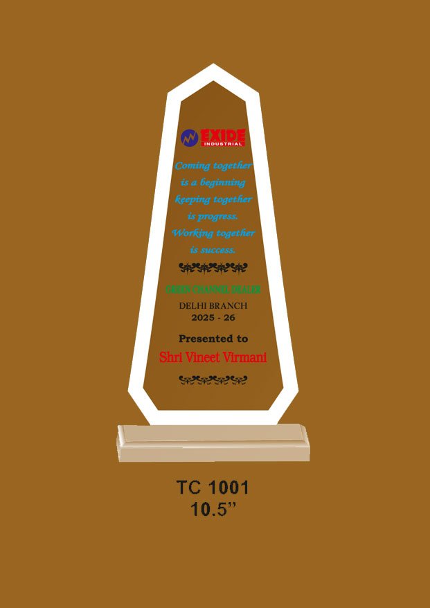 Acrylic Trophy Manufacturer in Delhi