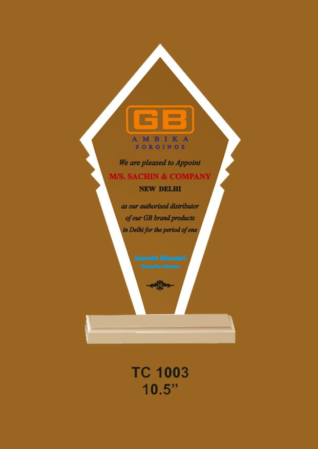 Acrylic Trophy Manufacturer in Noida, Greater Noida