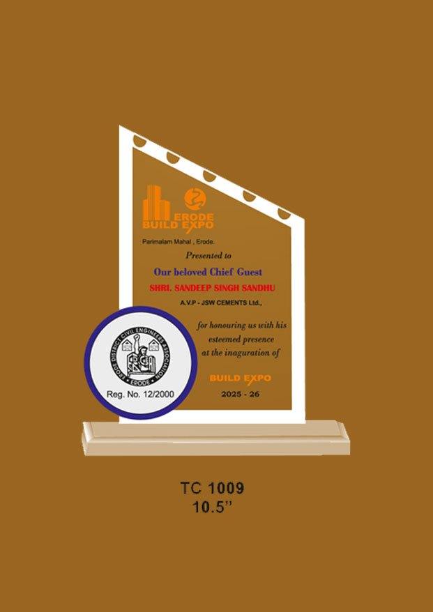 Acrylic Trophy supplier for Builders